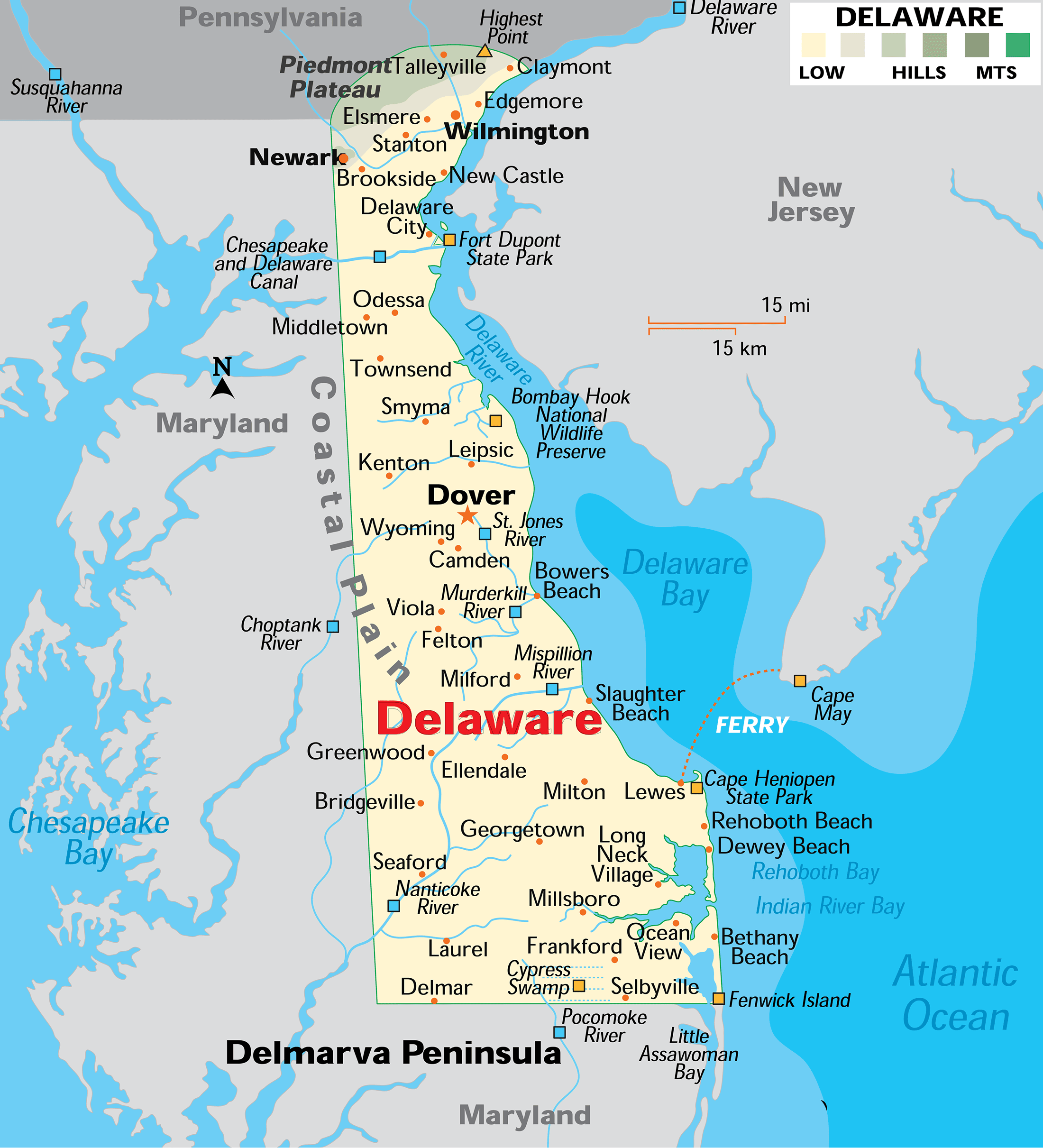 Delaware Service Area Map